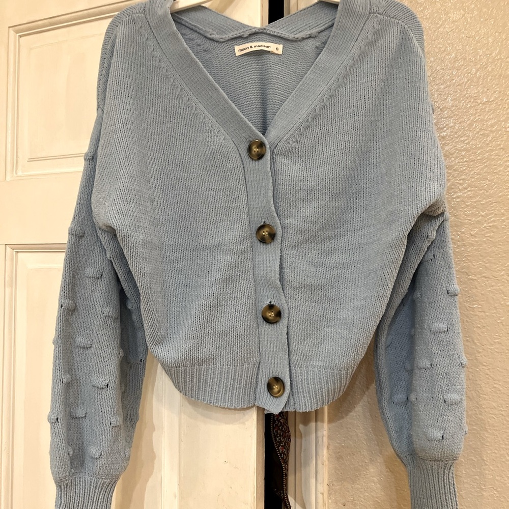 Moon and Madison blue cardigan tj max size small